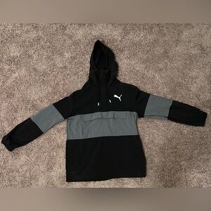 Puma Windbreaker Half Zip Gray/Black Pullover Mens Small
